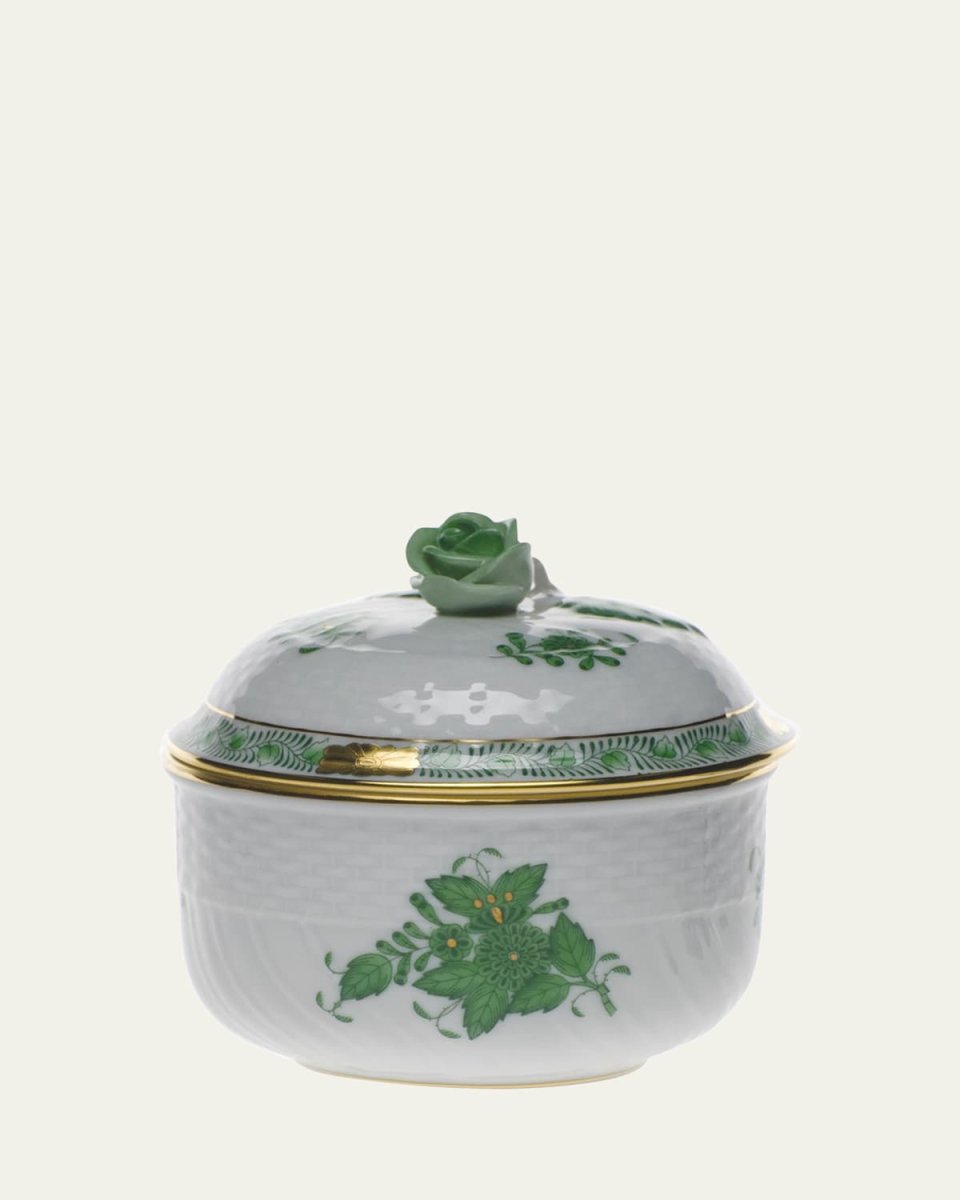 Chinese Bouquet Green Sugar Bowl